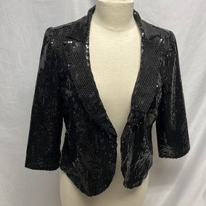 F21 Black Sequin Jacket Blazer Size Juniors Large